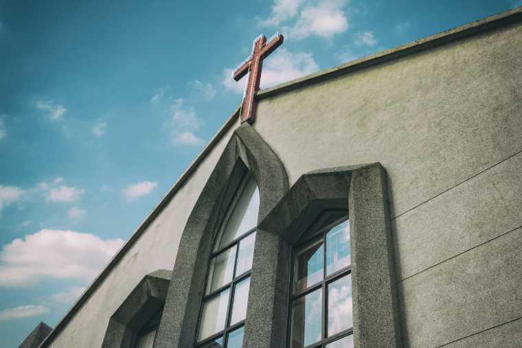 Church cross against the sky